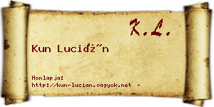 Kun Lucián névjegykártya